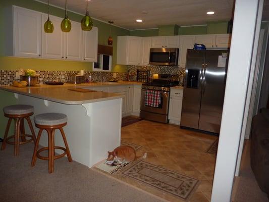 My new kitchen, and you can see one of the new windows here. They put in 8 windows all together.