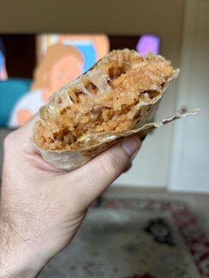 The gorgeous guts of my beautiful burrito