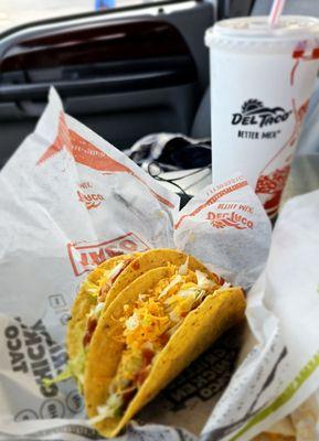 Fast food taco Tuesday feast.