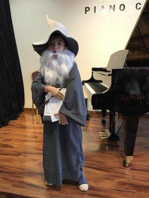 Performing in our Fall (Halloween themed) recital.