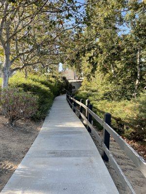 Walking trail to nearby homes.
