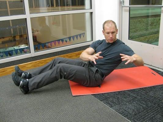 Teaching my class how to properly do oblique roll back