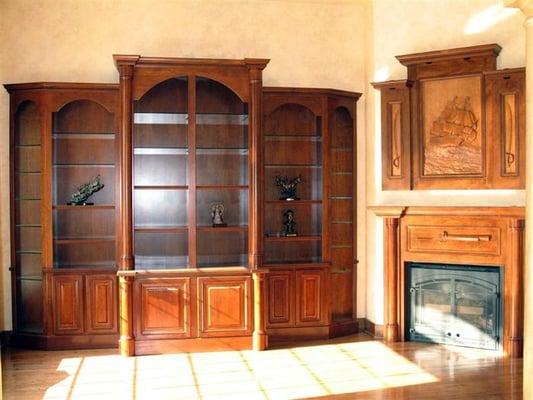 Custom Library & Carved Mantel