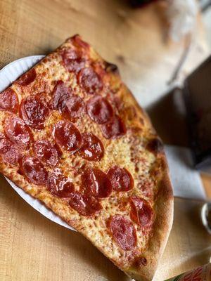 Pepperoni cheese pizza (extra thin) really huge