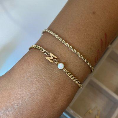 14k gold filled permanent jewelry with opal charm