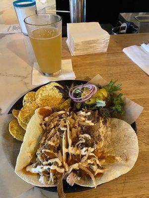 Jerk tacos absolutely fabulous. What a great spot. Good beer selection as well. Great people ! Just go !