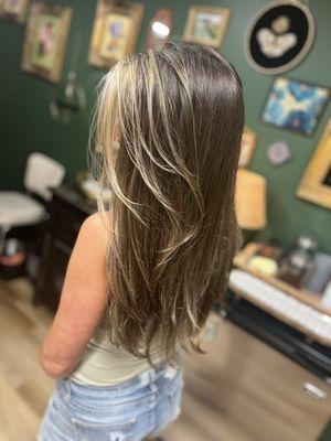 Summer time lights natural hair color with lights