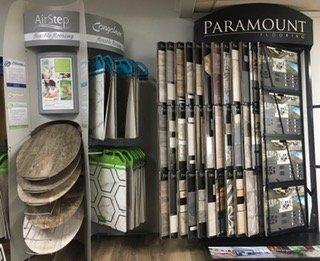 We carry Congoleum Vinyl Sheet goods. Along with Paramount Ceramic Tile.