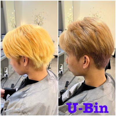 Mens Haircut and Blue Violet Color