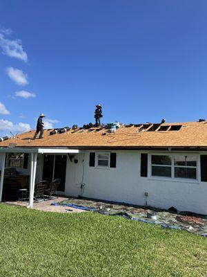 Glades Edge Roofing working on new roof