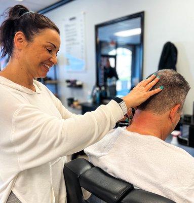 What's better than a fresh cut by your favorite barbers ? A hot nape shave!