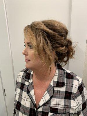 Side view of Bridal Hair and Makeup