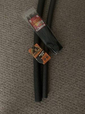 Hot and cold precut foam pipe cover, long zip ties and strong all weather tape.