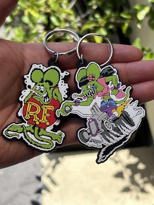 Custom PVC keychains "Rat Fink & Trixie Fink"