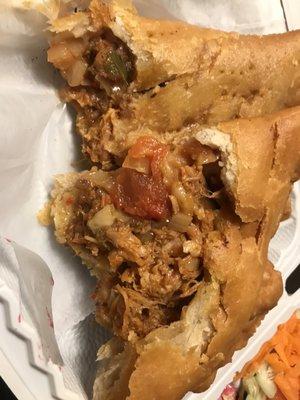 Pate with chicken and herring, interior view.