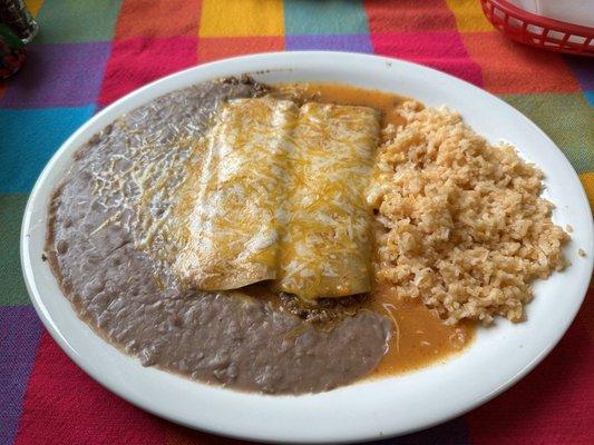 Lunch combination two enchiladas