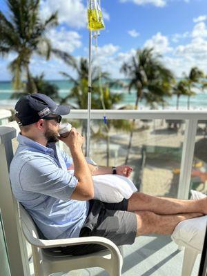 IV Therapy given by the doctors at iCare Mobile Medicine at the Newport beachside hotel.