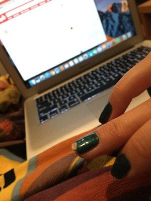 chipped polish the very next day due to the pitting on my nails