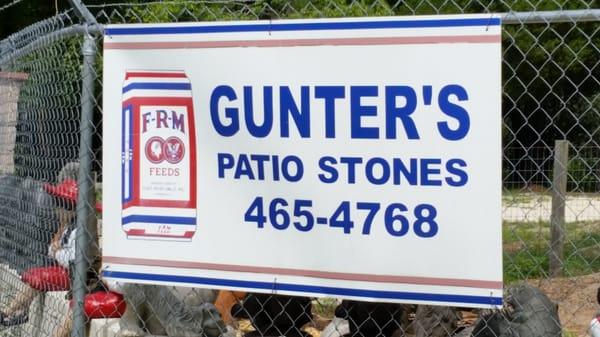 Sign on fence