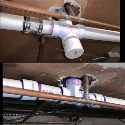 Repipe from improper fittings