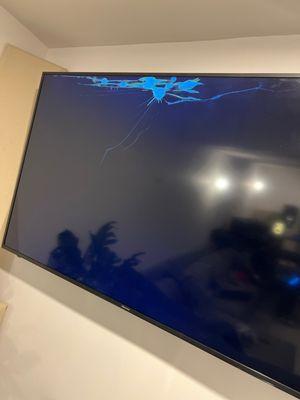 Finally put up a tv that these guys packed for me and this is the condition it was in after I turned it on. A 65inch tv ruined!