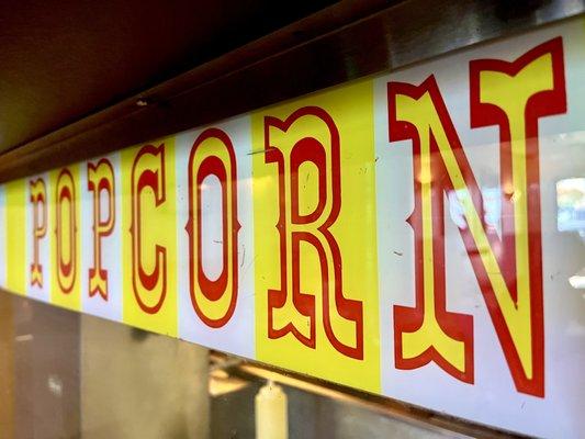 An antique popcorn machine that still makes the best tasting popcorn!