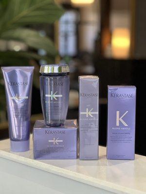 Kerastase products used and sold in salon.