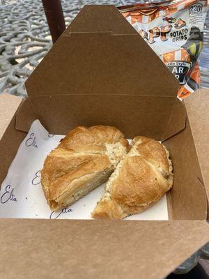 Chicken salad and Zappa potato chips