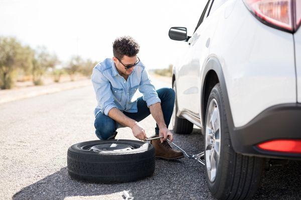 Got a flat? No spare? Call your favorite roadside assistance person! Reliable and efficient.