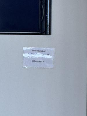 WiFi password: Sellusyourcar