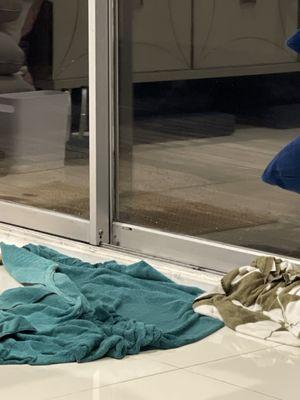 Sliding door leaking.