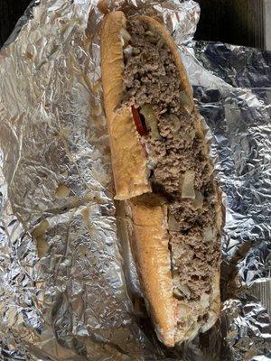 Garden cheese steak, fried onions, oil....no vinegar! Unreal!!!!!