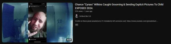 One of the many documentaries about Cyraxx and his criminal record.
