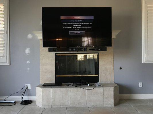 Result: Fully-adjustable wall-mounted TV with Soundbar mount!