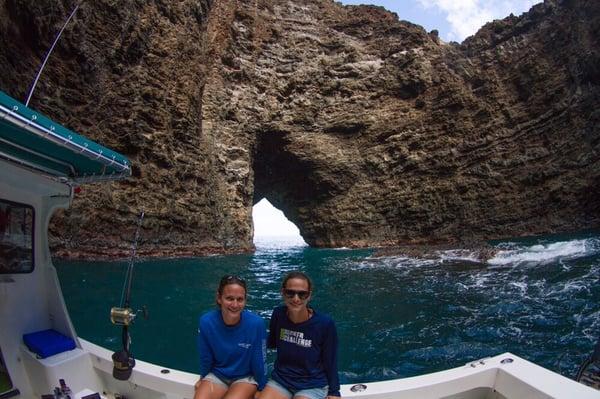 Inside open ceiling cave