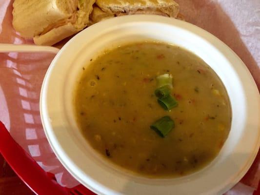 Corn and crab bisque