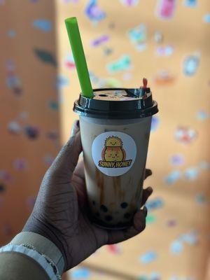 Brown sugar milk tea with boba