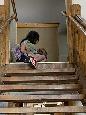 My younger one found the dog