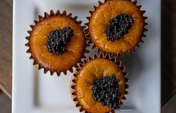 cheesecake cupcakes with caviar