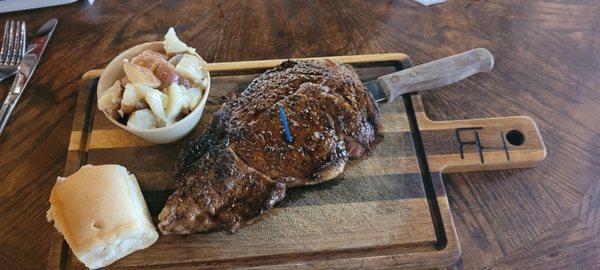 Boneless Ribeye with buttered red potatoes.