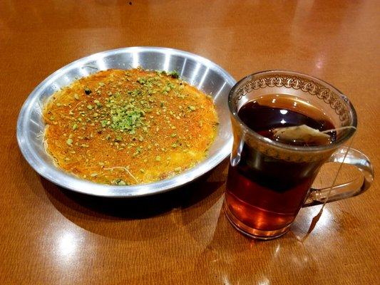 Konafah and mint tea