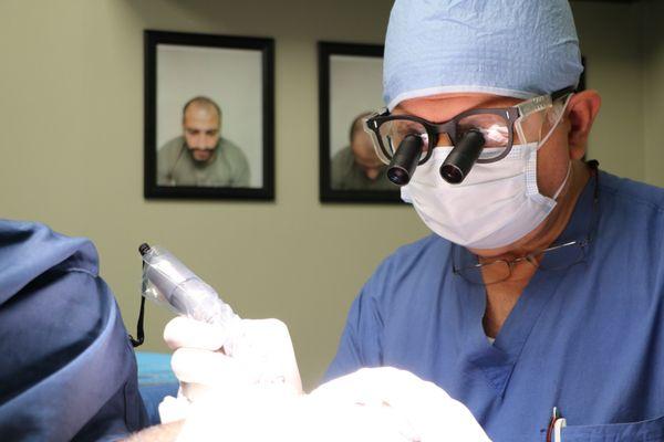 We do FUE procedures as well as PRP treatments