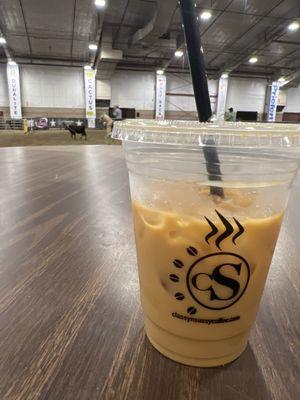 Dark, bitter coffee that needs more cream.