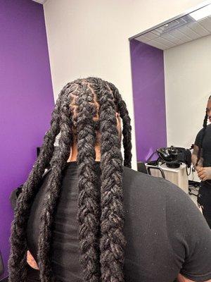 Waist length LOCS neatly twisted, & braided after a most relaxing & cleansing loc detox ‼