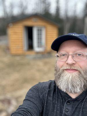 Me at a cabin outside of Sutton.