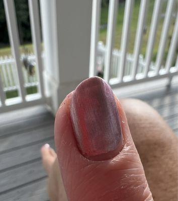 Polish did not reach nail bed