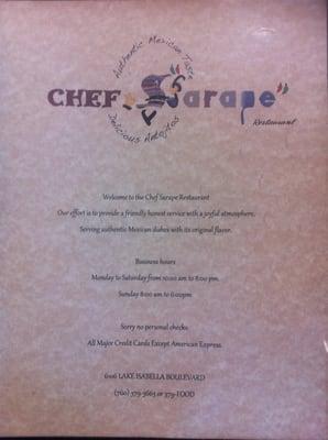 Menu Cover
