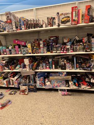 Toys all over the floor