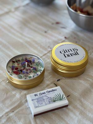 Custom made candle during candlemaking workshop @ di luna candles