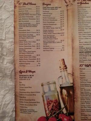 Hero's, burgers, gyros & wraps.